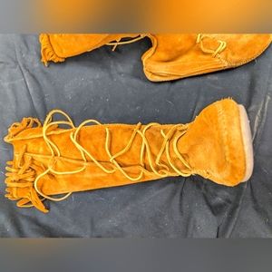 Soft leather lace-up boots, vintage